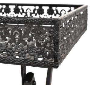 Skládací čajový stolek ve vintage stylu - kovový | 58x35x72cm