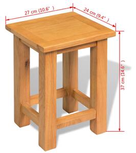 Odkládací stolek masivní dub| 27x24x37 cm