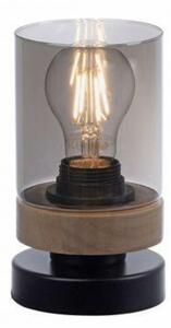 LEUCHTEN DIREKT is JUST LIGHT Stolní lampa, kouřové sklo, dřevo, E27