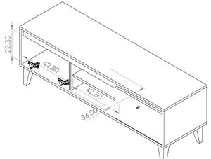 Tv stolek Ovio RTV135 (bílá matná + dub san remo jasný). 1051827