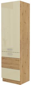 Potravinová kuchyňská skříňka Arryn 60 DK-210 2F (dub artisan + lesk krémový). Vlastní profesionální přeprava až k Vám domů 1024748