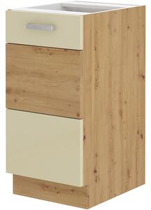Dolní kuchyňská skříňka Arryn 40 D 1F BB (dub artisan + lesk krémový). Vlastní profesionální přeprava až k Vám domů 1024727