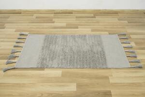 Bavlněný kobereček Kilim s třásněmi šedý