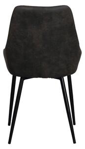Tmavě hnědá polstrovaná jídelní židle Rowico Sierra