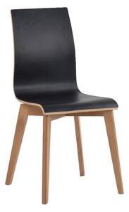 Černá jídelní židle s hnědými nohami Rowico Grace