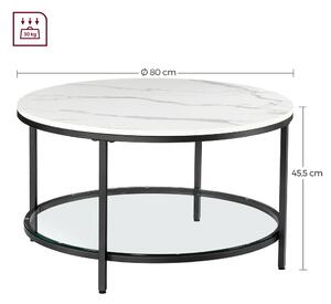 VASAGLE Konferenční stolek - bílá/černá - 80x44,5 cm