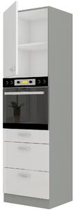 Potravinová kuchyňská skříňka na troubu Brunea 60 DPS-210 3S 1F (šedá + lesk bílý). 1024991