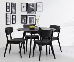 Černá dubová jídelní židle s tmavě šedým sedákem Rowico Cato