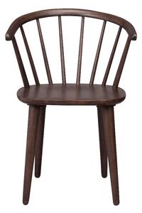 Tmavě hnědá jídelní židle ze dřeva kaučukovníku Rowico Carmen