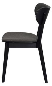 Černá dubová jídelní židle s tmavě šedým sedákem Rowico Cato
