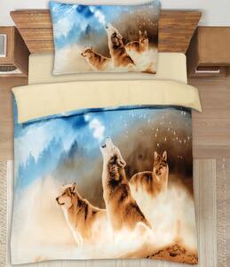 3D Povlečení Polycotton Vlk 200x140cm+90x70cm TiaHome
