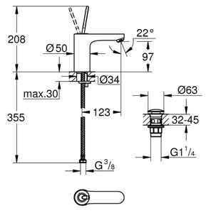 GROHE 23800000 - Umyvadlová baterie GET velikost M lesklý chrom