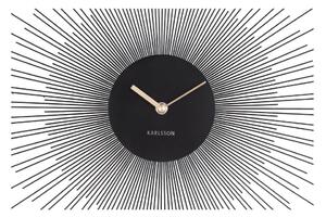 Černé nástěnné hodiny Karlsson Peony Large, ø 60 cm