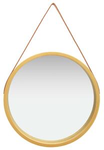 Nástěnné zrcadlo Mission s popruhem - 60 cm | zlaté