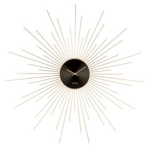 Nástěnné hodiny v černo-zlaté barvě Karlsson Peony, ø 95 cm