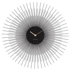 Černé nástěnné hodiny Karlsson Peony, ø 45 cm