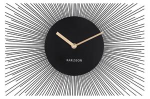 Černé nástěnné hodiny Karlsson Peony, ø 45 cm