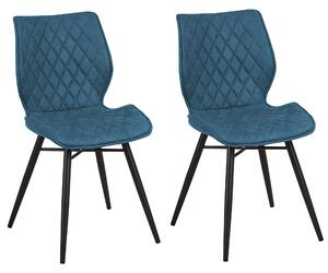Sada dvou modrých jídelních židlí LISLE