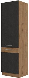 Potravinová kuchyňská skříňka pre chladničku Virion 60 LO 210 2F (dub lancelot + šedá). Vlastní profesionální přeprava až k Vám domů 1032611