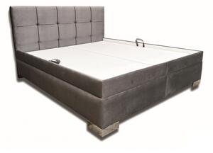 Manželská postel 160 cm Elissa (tmavě šedá) (bez matrace) (s roštem dřevěným laťkovým). 1052027