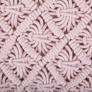 Dekorativní makramé polštář 45 x 40 cm růžový KIZKALESI