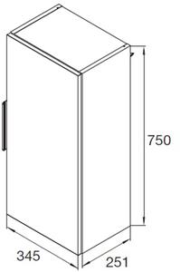 Roca Suit skříňka 34.5x25.1x75 cm boční závěsné bílá A857049806