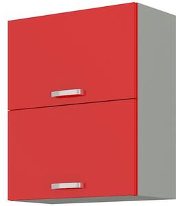 Horní kuchyňská skříňka Roslyn 60 GU 72 2F (červená + šedá). Vlastní profesionální přeprava až k Vám domů 1032675