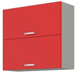 Horní kuchyňská skříňka Roslyn 80 GU 72 2F (červená + šedá). Vlastní profesionální přeprava až k Vám domů 1032673