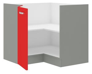 Rohová dolní kuchyňská skříňka Roslyn 89 x 89 DN 1F BB (červená + šedá). 1032671