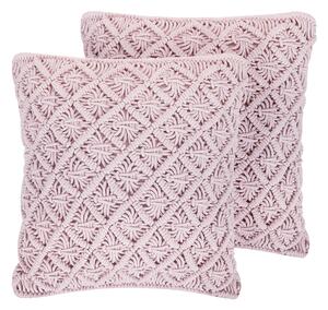 Sada 2 bavlněných polštářů 45 x 40 cm růžová KIZKALESI