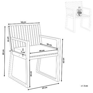 Dřevěná zahradní židle s šedobéžovým polštářem SASSARI