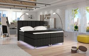 Kontinentální postel Boxspring BRAZIL černá-melír 160x200cm
