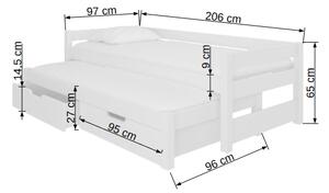 Rozkládací dětská postel 200x90 cm. 1052112