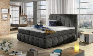Kontinentální postel Boxspring RAVIOLI černá-melír 160x200cm