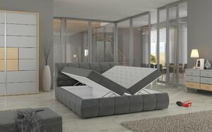 Kontinentální postel Boxspring RAVIOLI šedá-melír 160x200cm