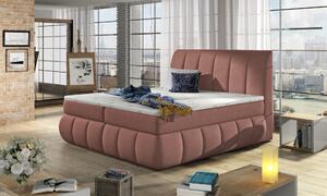Kontinentální postel Boxspring RAVIOLI růžová 160x200cm
