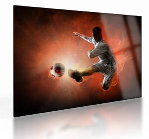 Skleněný obraz - Fotbalista (70x50 cm)