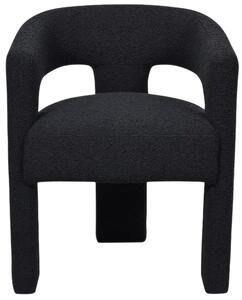 LivinHill Designové čalouněné jídelní křeslo Leith bouclé černé