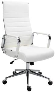 Kancelářská židle Bingley - pravá kůže | bílá