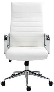 Kancelářská židle Bingley - pravá kůže | bílá