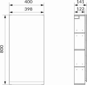 Cersanit Moduo skříňka 40x14.1x80 cm boční závěsné antracitová S590-073-DSM