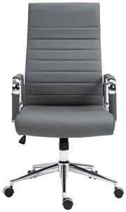 Kancelářská židle Bingley - pravá kůže | šedá