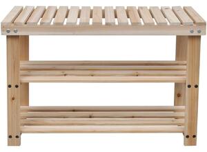 Botník s lavičkou 2v1 - masivní dřevo | 2 ks