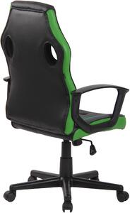 Kancelářská/Herní židle Haxby - umělá kůže a síťování | černá a zelená