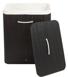Bambusový koš na prádlo - černý - 100l