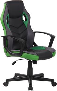 Kancelářská/Herní židle Haxby - umělá kůže a síťování | černá a zelená