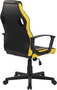 Kancelářská/Herní židle Haxby - umělá kůže a síťování | černá a žlutá