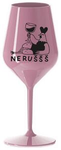 NERUŠŠŠ - světle růžová nerozbitná sklenička na víno 470 ml