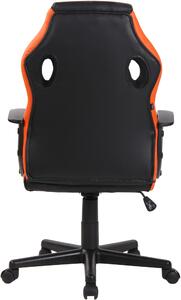 Kancelářská/Herní židle Haxby - umělá kůže a síťování | černá a oranžová