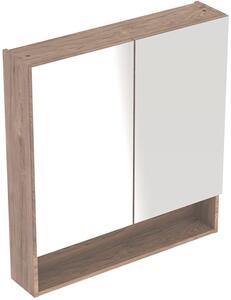 Geberit Selnova Square skříňka 58.8x17x85 cm se zrcadlem ořechová 501.266.00.1